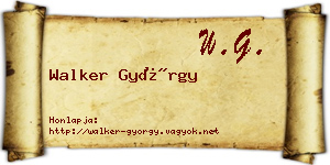 Walker György névjegykártya